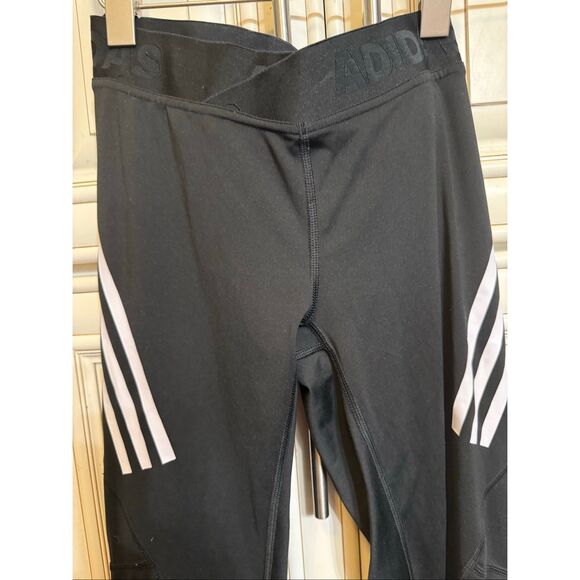 Adidas Women's Black White AlphaSkin Sport 3-Stripe Tights Leggings Size Small - Picture 3 of 11
